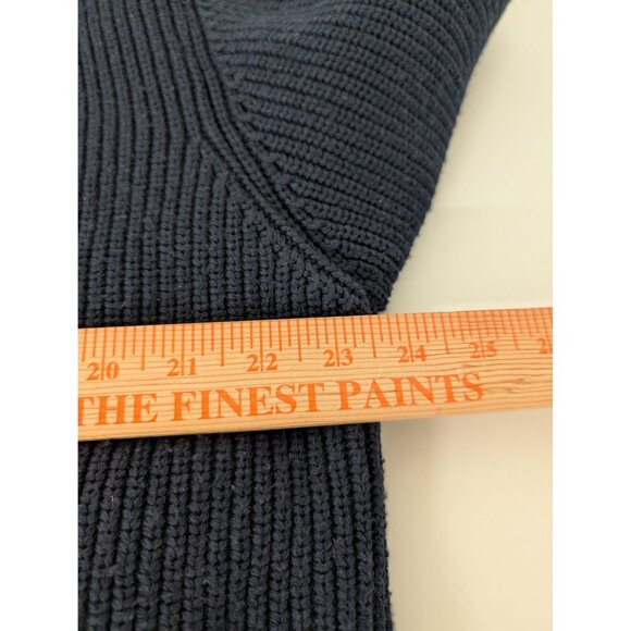 Orvis Ribbed Sweater Mens Size Large Blue Merino Wool Blend Collared Full Zip - Picture 10 of 11